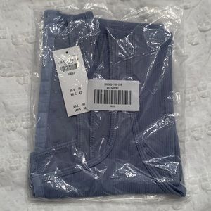 Abercrombie & Fitch Seamless Rib Fabric Hook-and-Eye Tank SMALL Blue